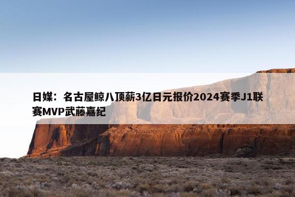 日媒：名古屋鲸八顶薪3亿日元报价2024赛季J1联赛MVP武藤嘉纪