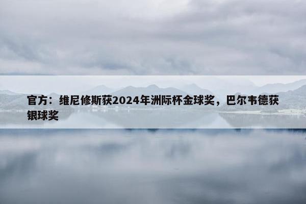 官方：维尼修斯获2024年洲际杯金球奖，巴尔韦德获银球奖