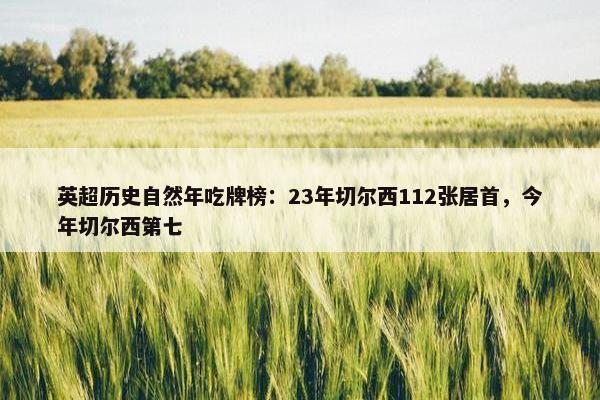 英超历史自然年吃牌榜：23年切尔西112张居首，今年切尔西第七