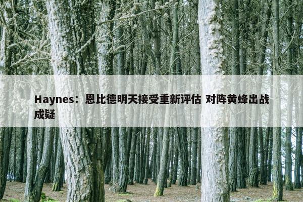 Haynes：恩比德明天接受重新评估 对阵黄蜂出战成疑