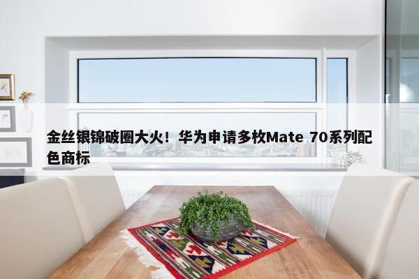 金丝银锦破圈大火！华为申请多枚Mate 70系列配色商标