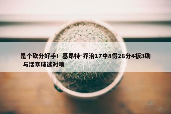 是个砍分好手！基昂特-乔治17中8得28分4板3助 与活塞球迷对喷