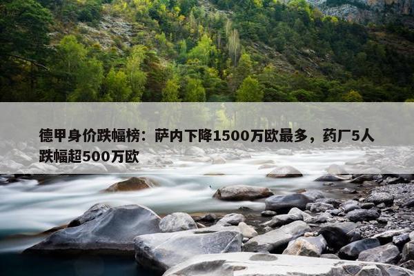 德甲身价跌幅榜：萨内下降1500万欧最多，药厂5人跌幅超500万欧