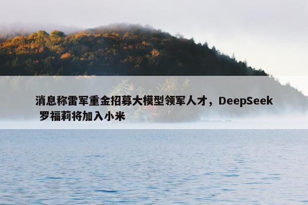 消息称雷军重金招募大模型领军人才，DeepSeek 罗福莉将加入小米