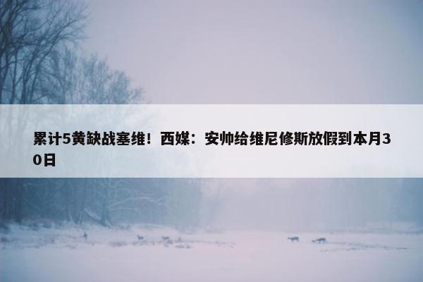 累计5黄缺战塞维！西媒：安帅给维尼修斯放假到本月30日