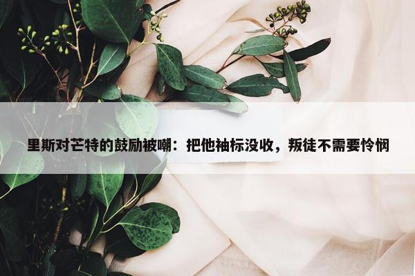 里斯对芒特的鼓励被嘲：把他袖标没收，叛徒不需要怜悯