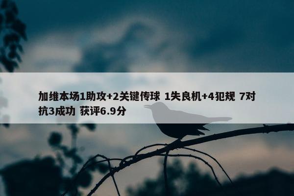 加维本场1助攻+2关键传球 1失良机+4犯规 7对抗3成功 获评6.9分