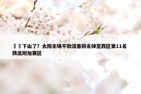 ☀️下山了？太阳主场不敌活塞排名掉至西区第11名 跌出附加赛区