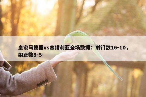 皇家马德里vs塞维利亚全场数据：射门数16-10，射正数8-5