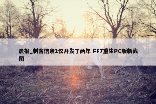 晨报_刺客信条2仅开发了两年 FF7重生PC版新截图