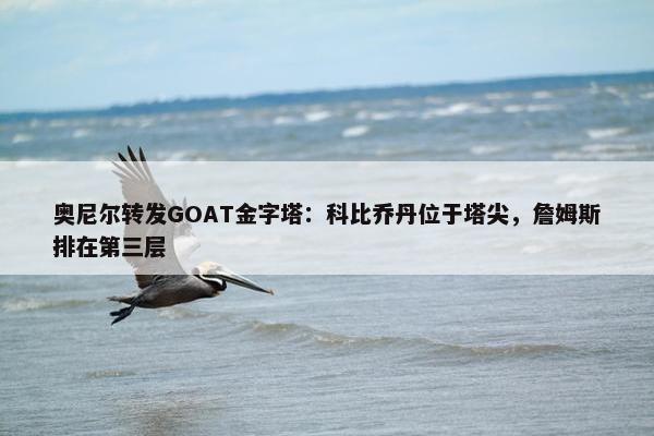 奥尼尔转发GOAT金字塔：科比乔丹位于塔尖，詹姆斯排在第三层