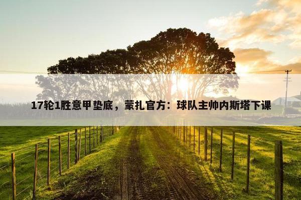 17轮1胜意甲垫底，蒙扎官方：球队主帅内斯塔下课