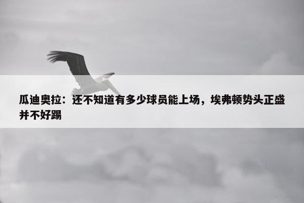 瓜迪奥拉：还不知道有多少球员能上场，埃弗顿势头正盛并不好踢