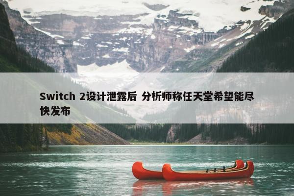 Switch 2设计泄露后 分析师称任天堂希望能尽快发布