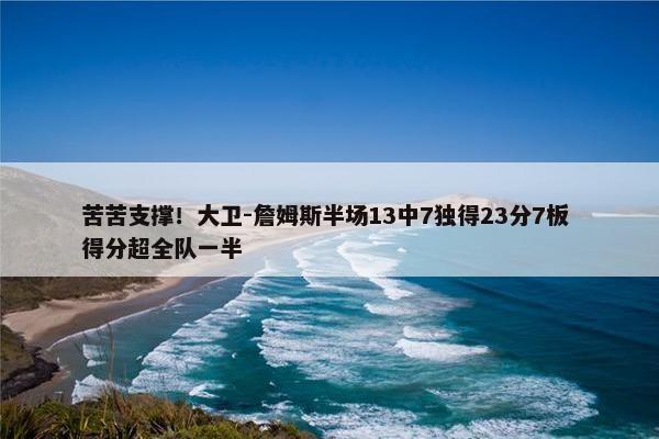 苦苦支撑！大卫-詹姆斯半场13中7独得23分7板 得分超全队一半